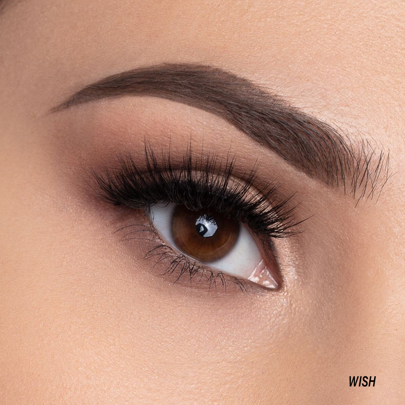 Person wearing the wish lashes from the Inglot Live Love Lash Trio Set